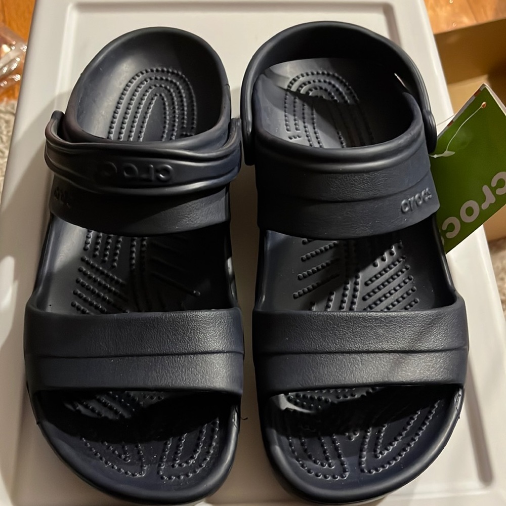 Brand new crocs sandals size 11 dark navy blue